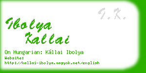 ibolya kallai business card